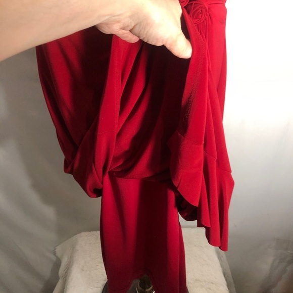 Womens Red Dress with Roses. Cleo. Size 10. - Picture 8 of 10